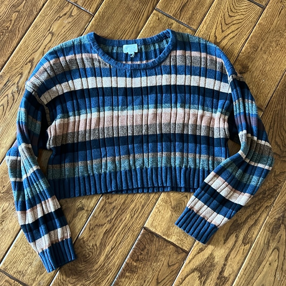 Striped cropped sweater size small